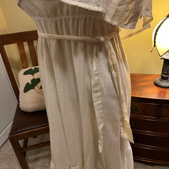 corey lynn calter Womens Size XS Cream Metallic Stripe Strapless Maxi Dress - Picture 3 of 11